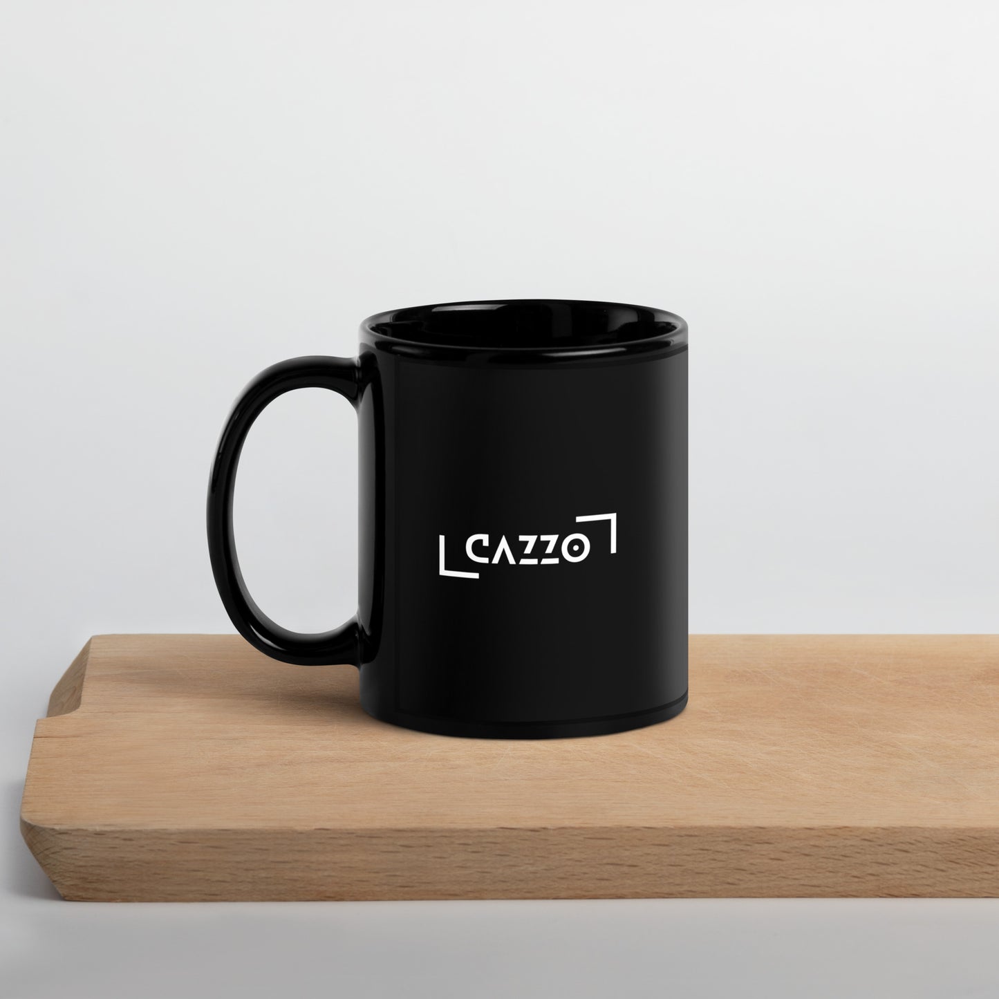 Schwarze glänzende Tasse Cazzo