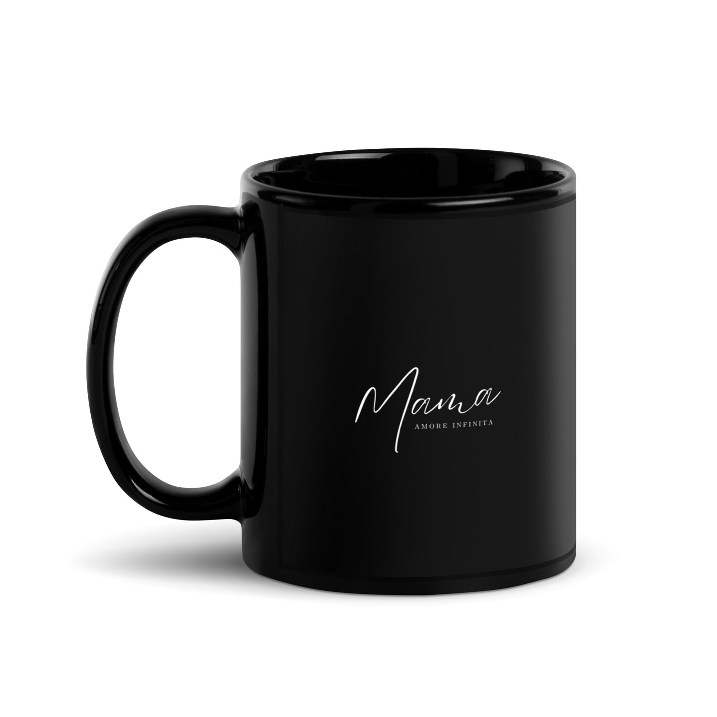 Schwarze glänzende Tasse Mama