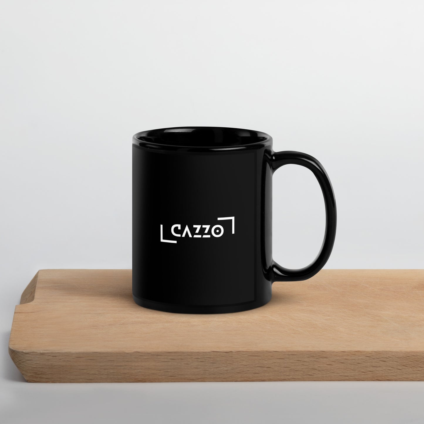 Schwarze glänzende Tasse Cazzo