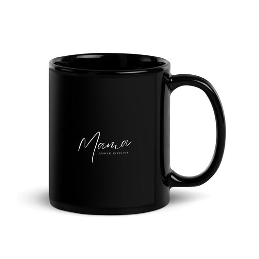 Schwarze glänzende Tasse Mama