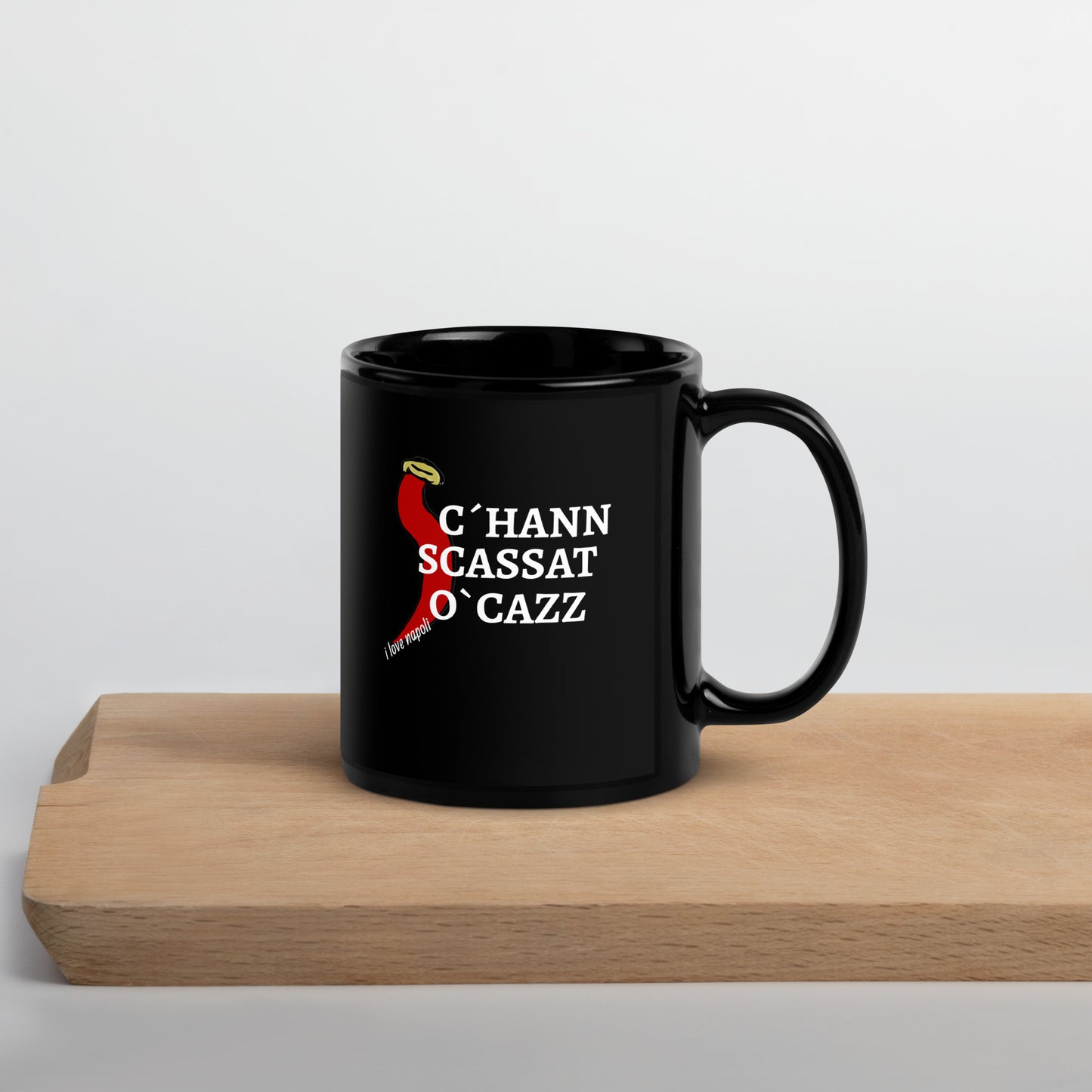 Schwarze glänzende Tasse o´cazz