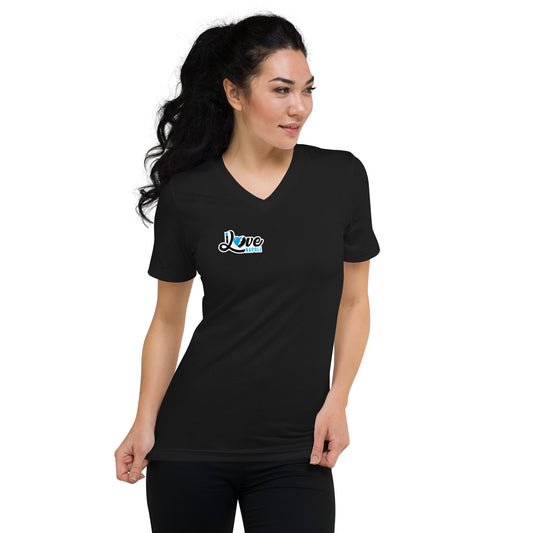 Kurzärmeliges Unisex-T-Shirt mit V-Ausschnitt - i love napoli - schwarz oder weiß