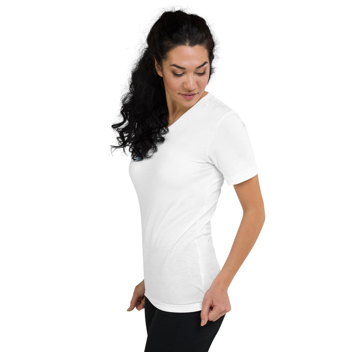 Kurzärmeliges Unisex-T-Shirt mit V-Ausschnitt - i love napoli - schwarz oder weiß