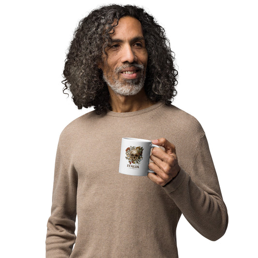 Weiße, glänzende Tasse ITALIA