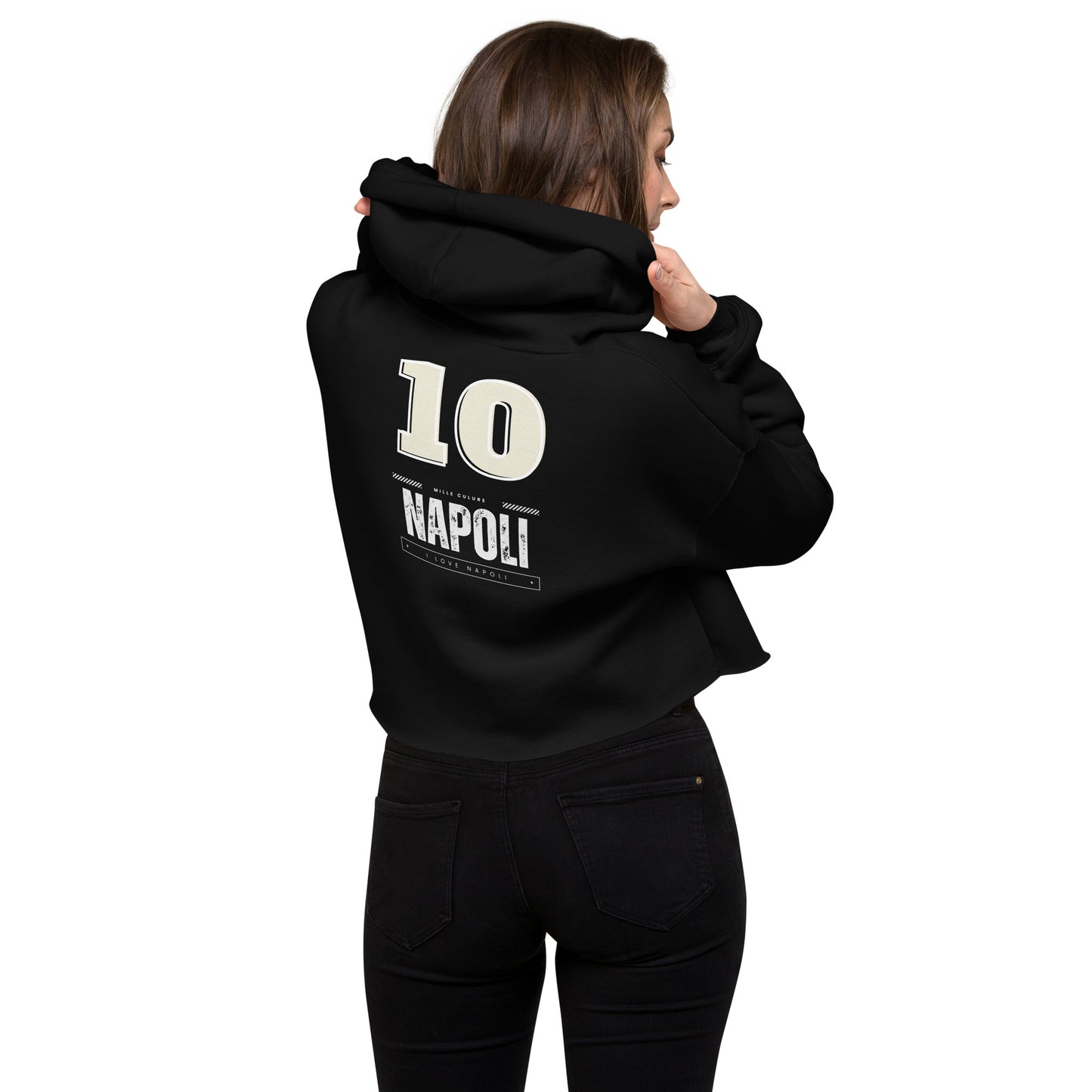 Crop-Hoodie - Schwarz, Militärgrün, Grau
