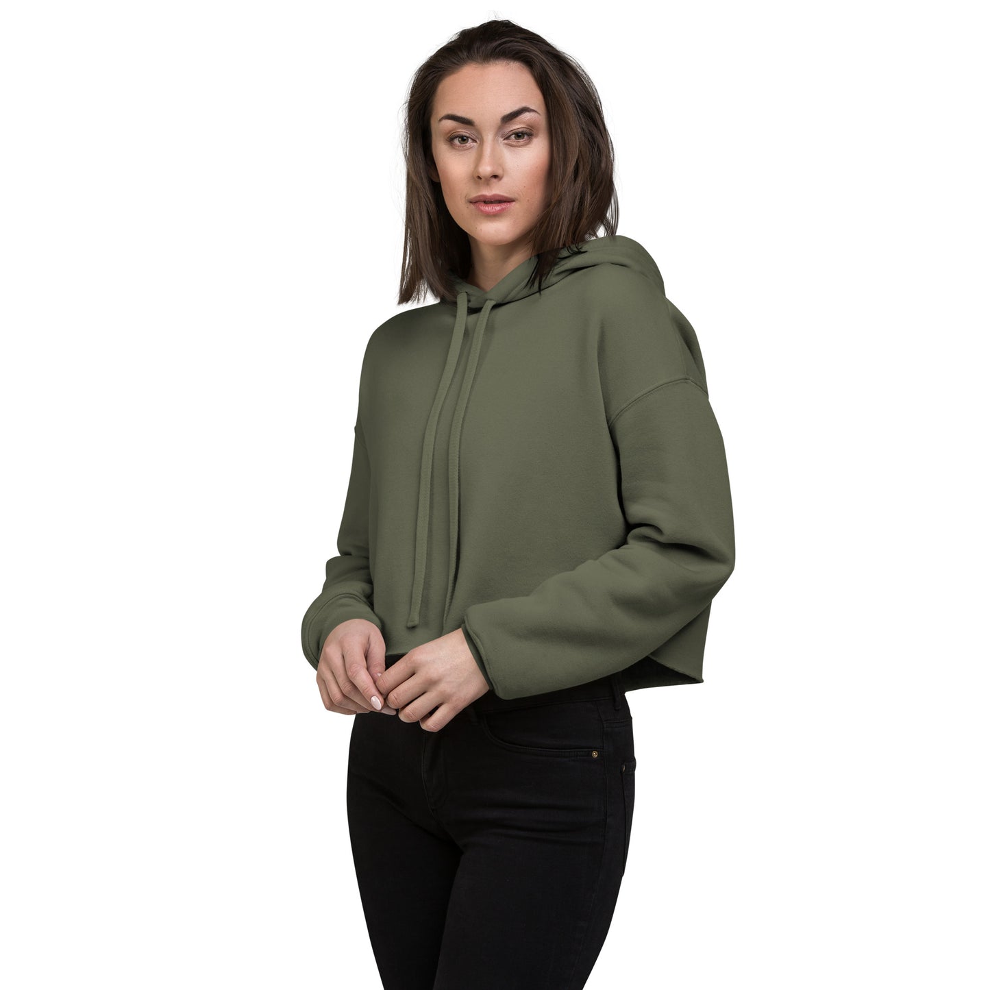 Crop-Hoodie - Schwarz, Militärgrün, Grau